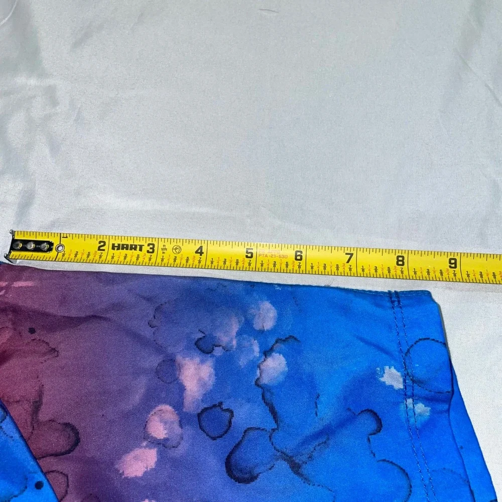 Hurley Mens Board Shorts Size 33 Red Blue Gradient Watercolor Swim